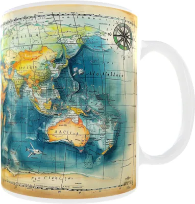 Obrázok produktu pre Hrnček 330ml NEW Holiday Travel Antique World Map