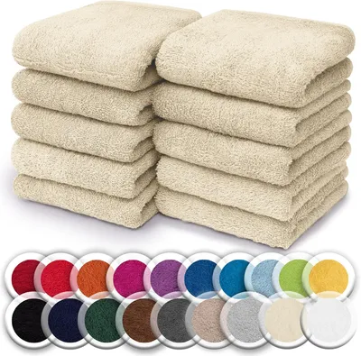 Produktbild von Frottier Seiftücher 10er Pack 30x30cm, 100% Baumwolle, Naturweiß