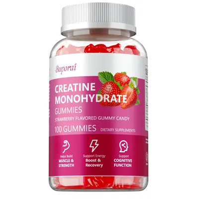 Obrázok produktu pre Kreatín monohydrát (100 gumových cukríkov) Doplnok stravy, Energia, Svaly, Vytrvalosť, Zdravie svalov, Regenerácia, Kognitívne funkcie