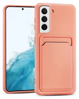 Produktbild von Handyhülle für Samsung Galaxy S22 Hülle Silikon Schutzhülle mit Kartenfach Slim Wallet Case, Rosa