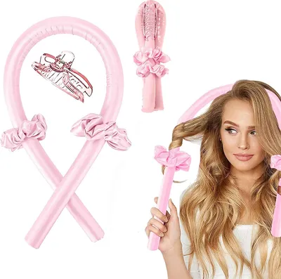 Produktbild von Locken ohne Hitze, seidenweiche Locken ohne Hitze, rutschfester Lockenstab mit Haarnadeln, Locken über Nacht, DIY-Locken-Set ohne Hitze, für langes bis mittellanges Haar