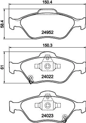 Produktbild von HELLA Bremsbeläge Satz Vorne Bremsklötze für TOYOTA Yaris Schrägheck (P13) 8DB 355 025-321