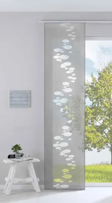 Produktbild von Moderner Flächenvorhang Raumtrenner Schiebegardine »Bubble« HxB 245x60 cm Grau aus hochwertigem Ausbrenner-Stoff mit Paneelwagen Beschwerungsstange, 85613