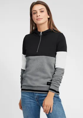 Produktbild von OXMO OXOmara Damen Kapuzenpullover Hoodie Pullover mit hochabschließender Kapuze