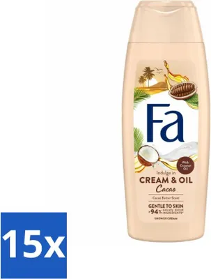 Produktbild von Fa - Cream & Oil Cacao - Duschcreme - Kakaobutter mit Kokosöl - 250 ml - Vorteilspack - 15 Stücke