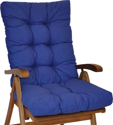 Produktbild von Polster für Gartenstuhl , Hochlehner Auflage Sylva , Hochlehner Auflage , Gr. 120 x 50 cm , Colore blu Marino (dunkelblau)