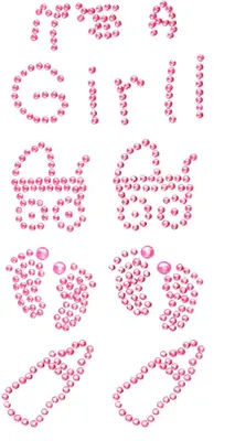 Produktbild von Oblique Unique It's a Girl Strass Steine Sticker Geburt Baby Shower Taufe Deko - rosa