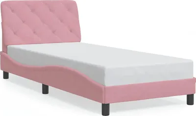 Image de vidaXL Cadre de lit sans matelas rose 80x200 cm velours