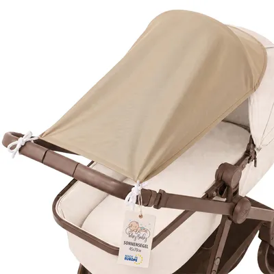 Produktbild von Sonnensegel Kinderwagen 70x45 cm Sonnenschutz UV Schutz Baby Polyester Beige