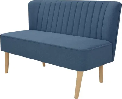 Image de The Living Store Canapé en tissu 117 x 55,5 x 77 cm Bleu