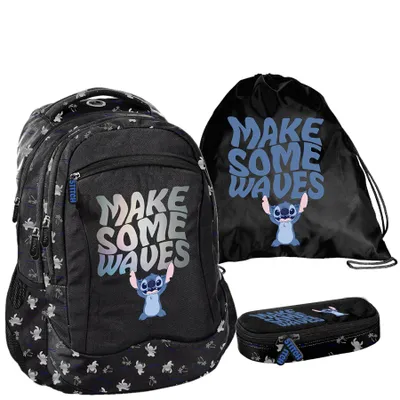Produktbild von Schulrucksack BeUniq STICZ Lilo & Stitch disney - 3-Teiliges Set