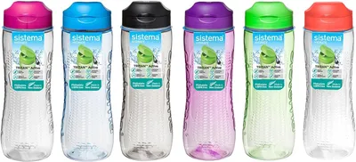 Produktbild von Sistema Hydrate Tritan Active Sports Wasserflasche | 800 ml | Auslaufsichere Wasserflasche | BPA-frei |