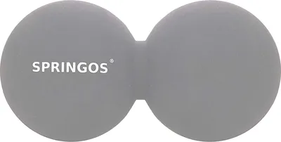 Produktbild von SPRINGOS Twinball Doppelball Massageball Faszienrolle Lacrosse Ball Selbstmassage Physiotherapie (Doppelgrau)
