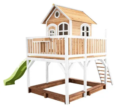 Playhouse Liam 255 x 377 x 291 cm Holz Natur Grün Weiß