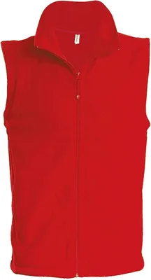 Produktbild von Kariban Herren Fleece Jacke Weste Bodywarmer Übergangsjacke, Größe:3XL, Farbe:Rot