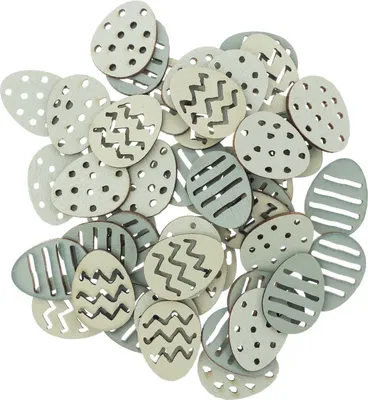 Image de 48 confettis - œufs de Pâques - menthe - en bois