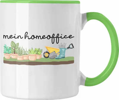 Produktbild von Trendation - Mein Homeoffice Tasse Gärtner Geschenk Rentner Rentnerin Lustig Hobbygärtner Geschenkidee (Grün)