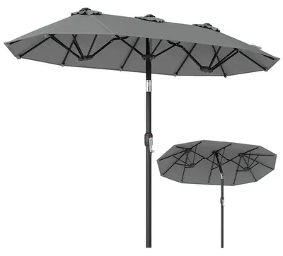 Zdjęcie produktu dla Podwójny parasol z korbą, model 47081641, regulowany, 300 x 160 cm, kolor szary