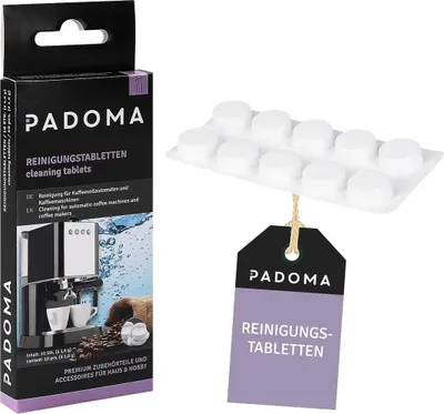 Produktbild von Reinigungstabletten PADOMA für Kaffeemaschine 10x1,6g