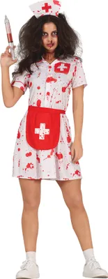 Produktbild von FIESTAS GUIRCA Zombie Krankenschwester Kostüm  Weiße Blutige Krankenschwester Uniform Halloween Kostüm Erwachsene Damen Größe 40-42 L