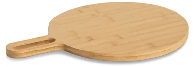 Produktbild von ZELLER 25722 Schneide-/ Servierbrett aus Bambus mit Griff, ca. 40,8 x 30,0 x 1,5 cm