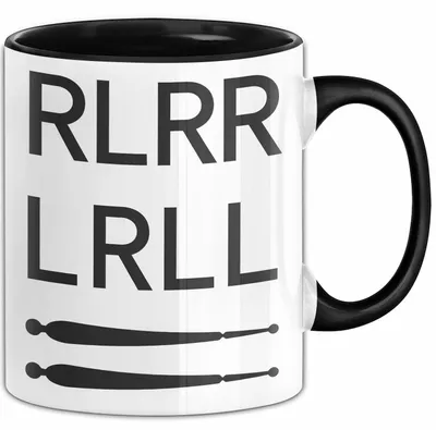 Produktbild von Schlagzeugspieler Schlagzeuger Schlagzeug Tasse Geschenk Lustige Geschenkidee Spruch Rlrr Lrll (Schwarz)