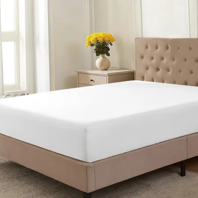 Productafbeelding van Spreeiklaken 180 x 200 cm, 100% katoenen jersey, gecertificeerd volgens , geschikt voor matrassen tot 25 cm hoog, wit