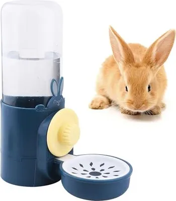 Produktbild von Trinkflasche Kaninchen Automatische Trinker 500 ml Wasserspender Kleintiere Meerschweinchen/Chinchilla (blau)