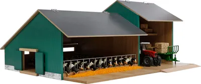 Produktbild von Holzstall für Tiere und Traktoren 55 x 72 x 32 cm Maßstab: 1:32