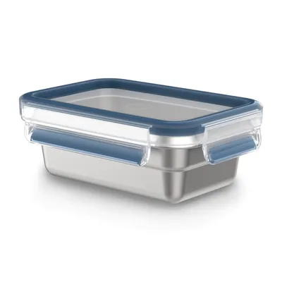 Immagine prodotto di emsa N1150300 emsa CLIP & CLOSE STEEL barattolo per alimenti, 0,5 litri, blu
