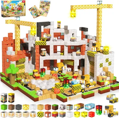 Produktbild von Magnetische Bausteine 200 Teile, Lernspielzeug, Fahrzeuge, für Kinder von 4 bis 12 Jahren