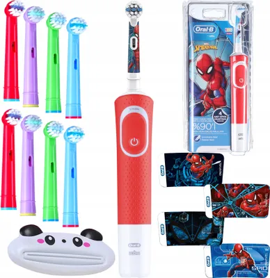 Immagine prodotto di Oral-B | Spazzolino elettrico - Vitality 100 Spiderman - Bambini - 7600 movimenti al minuto - Divertimento durante la pulizia dei denti