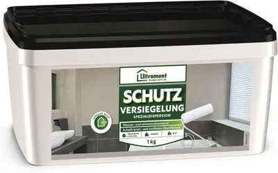 Produktbild von Ultrament Schutz Versiegelung 1 kg transparent | wasser‑ & schmutzabweisende Spezialdispersion für Innen & Außen | seidenmatt