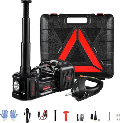 Image de Cric pour voiture électrique, 5 tonnes, couple max. 350 N·m, plage de levage 6,1-20,9 pouces, tension d'entrée 12 V CC, puissance max. 180 W