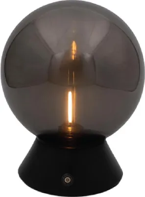 Zdjęcie produktu dla Luxus Europe - Lampa stołowa dotykowa Nora, czarna - Bezprzewodowa lampa stołowa LED do użytku wewnętrznego – ładowana przez USB-C
