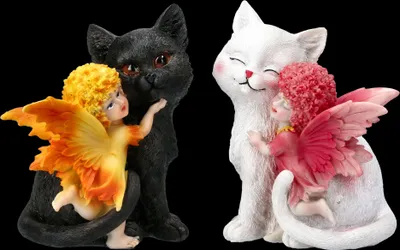 Produktbild von Blumen Feen Figuren mit Katzen