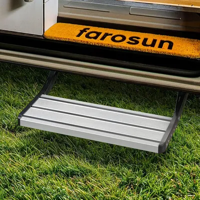 Produktbild von Wohnmobil Einstiegshilfe Trittstufe Klapp-Trittstufe - Aluminium - Belastbar bis 200 kg - 55 x 21 x 17 cm - Für Wohnmobil und Wohnwagen