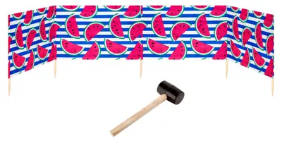 Produktbild von Garronda Strand Windschutz Sichtschutz 5m lang plus Gummihammer GAEX001 (Wassermelone-66, 5 m)