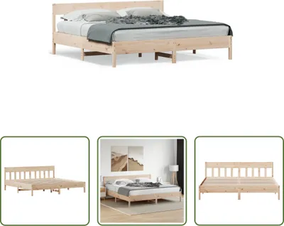 Produktbild von The Living Store Massivholzbett mit Kopfteil 180x200 cm Kiefer