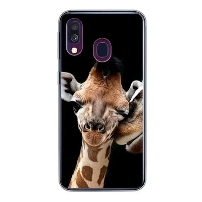 Produktbild von MuchoWow® Handyhülle Schutzhülle Hülle für Samsung Galaxy A40 Giraffe - Tiere - Schwarz - Porträt - Tiere Silikon Softcase Handy Hülle - Handy-Tasche