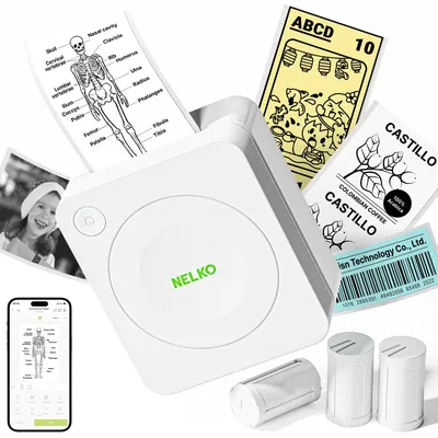 Obrázek produktu pro Tiskárna štítků PM230 Bluetooth, mini tiskárna s 3 rolemi, bílá