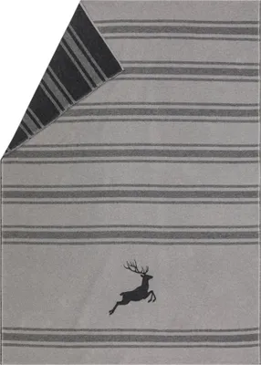Produktbild von Flanelldecke Hirsch/Streifen Farbe Dunkelgrau 140x200cm von David Fussenegger