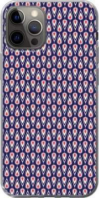 Produktbild von MuchoWow® Handyhülle Schutzhülle Hülle für Telefoonhoesje iPhone 12 Pro Muster - Vintage - Blau - Rot Silikon Softcase Handy Hülle - Abdeckung