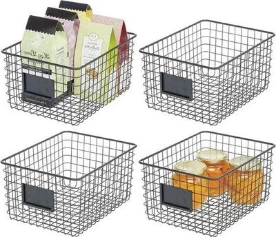 Produktbild von Schwarze Aufbewahrungsbox mit Etikettenschlitz 30x23x15cm 4er Set