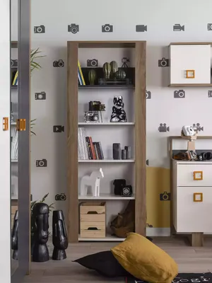 Immagine prodotto di Scaffale a colonna, scaffale per bambini, libreria, mobile contenitore per libri, legno, marrone