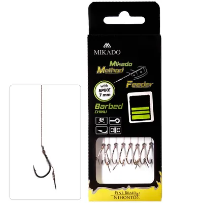 Zdjęcie produktu dla Mikado Przypon Mf S z igłą, haczykiem z zabezpieczeniem przed zacięciem, plecioną żyłką, 10 cm, 8 szt. 4