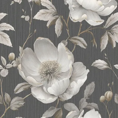 Produktbild von Muriva - "Alethia" Floral Strukturtapete AG4188 (10 m x 53 cm) (Schwarz)
