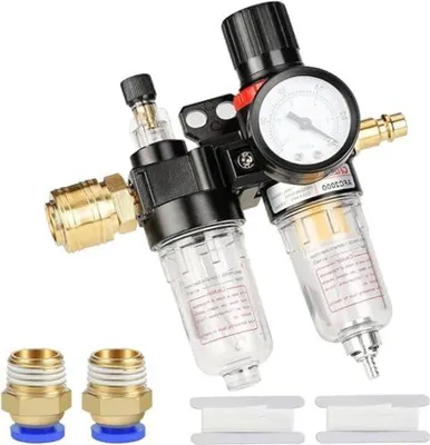 Produktbild von 1 4 Zoll Druckluft Druckminderer Wasserabscheider mit Manometer