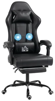 Produktbild von Ergonomischer Gaming-Stuhl mit Massagefunktion im Lendenbereich, verstellbarer Rš¹ckenlehne, h?henverstellbar, schwarz