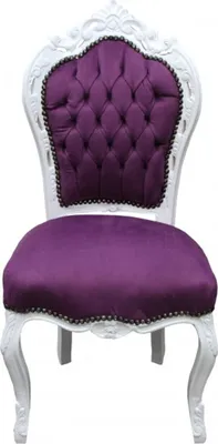 Produktbild von Casa Padrino Barock Esszimmer Stuhl Lila/Weiß - Antik Stil